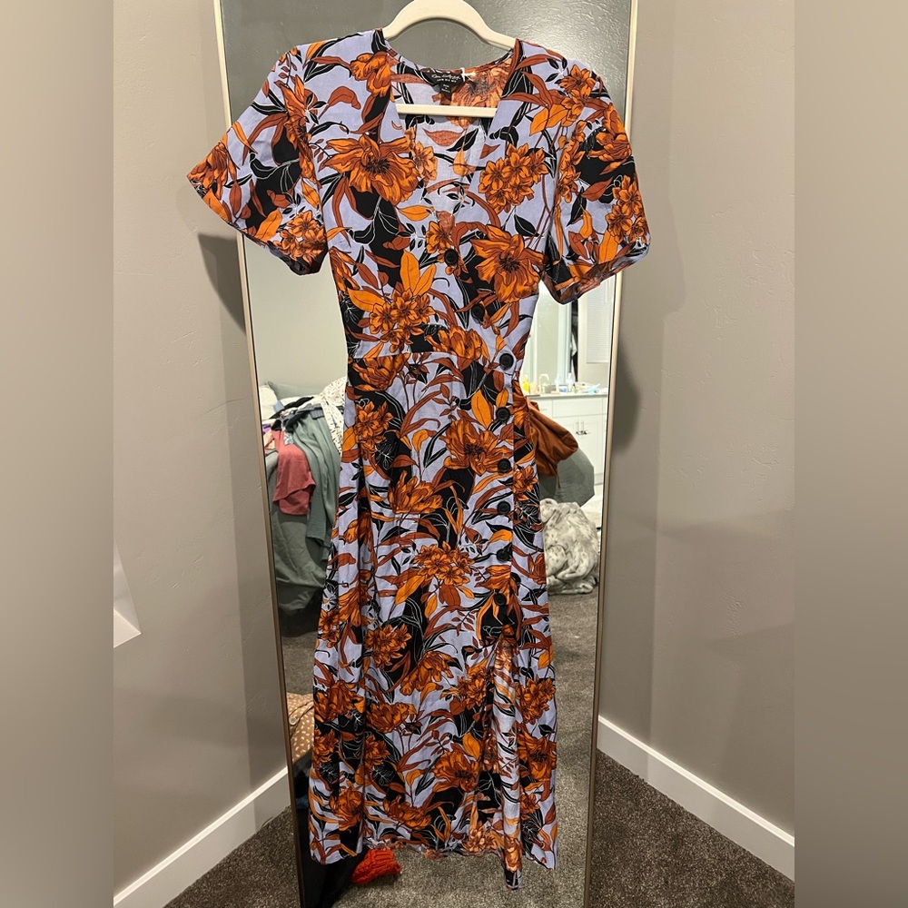 Miss Selfridge button front midi dress size US 8